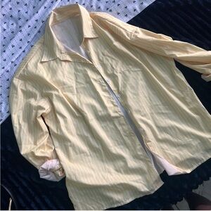 Yellow & white strip two piece set